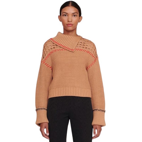 STAUD Womens Knits | Lillian Sweater | Camel Multi - Picture 1 of 3